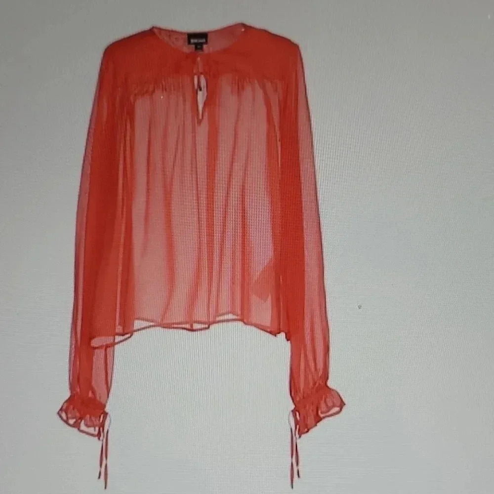 JUST CAVALLI LONG SLEEVE BLOUSE CORAL